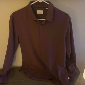 7 diamonds maroon mens dress shirt M